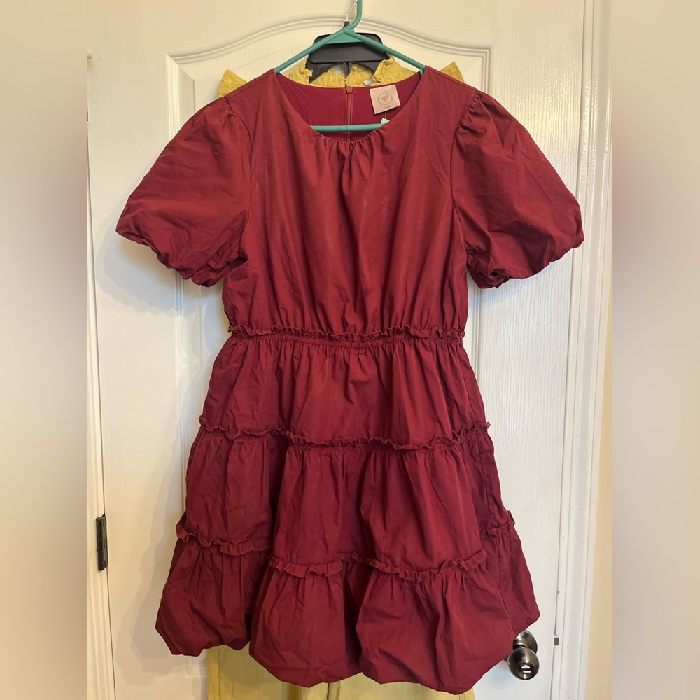 Charming Burgundy Bubble Dress